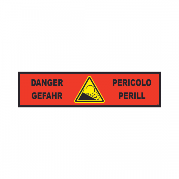 Banderole horizontale 2000X500 "DANGER" Avalanche FR-DE-IT-CA  # MONTEE BANH018-M